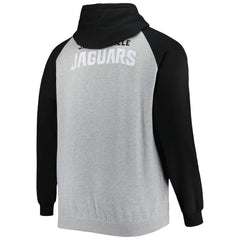 Jacksonville Jaguars Big & Tall Fleece Raglan Full-Zip Hoodie Jacket Heather Gray - NFL