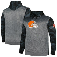 Cleveland Browns Big & Tall Camo Pullover Hoodie Heather Charcoal - Fanatics