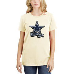 Dallas Cowboys New Era Women's Chrome Sideline T-Shirt Cream - NFL