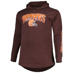 Cleveland Browns Big & Tall Front Runner Pullover Hoodie Brown - Fanatics