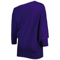 Baltimore Ravens KIYA TOMLIN Women's Twisted Tri-Blend Asymmetrical 3/4-Dolman Sleeve Sweatshirt Purple - NFL