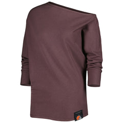 Cleveland Browns KIYA TOMLIN Women's Twisted Tri-Blend Asymmetrical 3/4-Dolman Sleeve Sweatshirt Brown - NFL