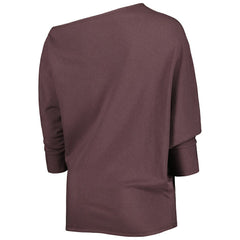 Cleveland Browns KIYA TOMLIN Women's Twisted Tri-Blend Asymmetrical 3/4-Dolman Sleeve Sweatshirt Brown - NFL
