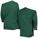 Green Bay Packers KIYA TOMLIN Women's Twisted Tri-Blend Asymmetrical 3/4-Dolman Sleeve Sweatshirt Green - NFL