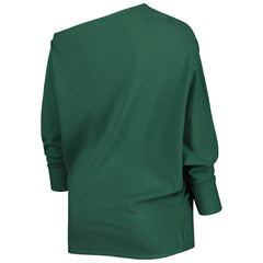 Green Bay Packers KIYA TOMLIN Women's Twisted Tri-Blend Asymmetrical 3/4-Dolman Sleeve Sweatshirt Green - NFL