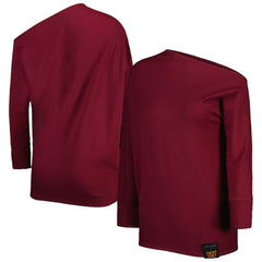 Washington Commanders KIYA TOMLIN Women's Twisted Tri-Blend Asymmetrical 3/4-Dolman Sleeve Sweatshirt Burgundy - NFL