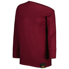 Washington Commanders KIYA TOMLIN Women's Twisted Tri-Blend Asymmetrical 3/4-Dolman Sleeve Sweatshirt Burgundy - NFL
