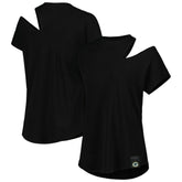 Green Bay Packers KIYA TOMLIN Women's Cut Out Tri-Blend Shirt Black - NFL