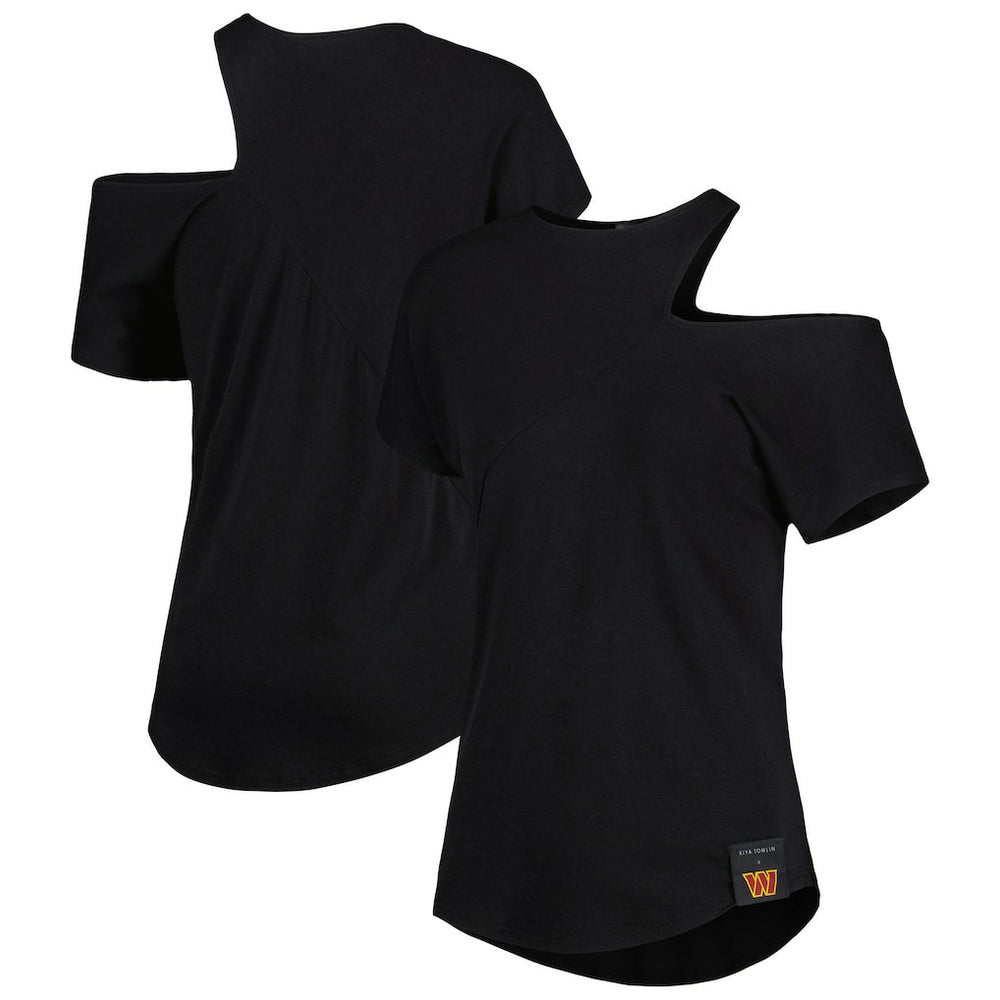 Washington Commanders KIYA TOMLIN Women's Cut Out Tri-Blend Shirt Black - NFL