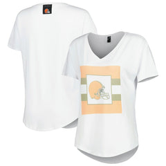 Cleveland Browns KIYA TOMLIN Women's Tri-Blend V-Neck T-Shirt White - NFL