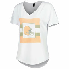 Cleveland Browns KIYA TOMLIN Women's Tri-Blend V-Neck T-Shirt White - NFL