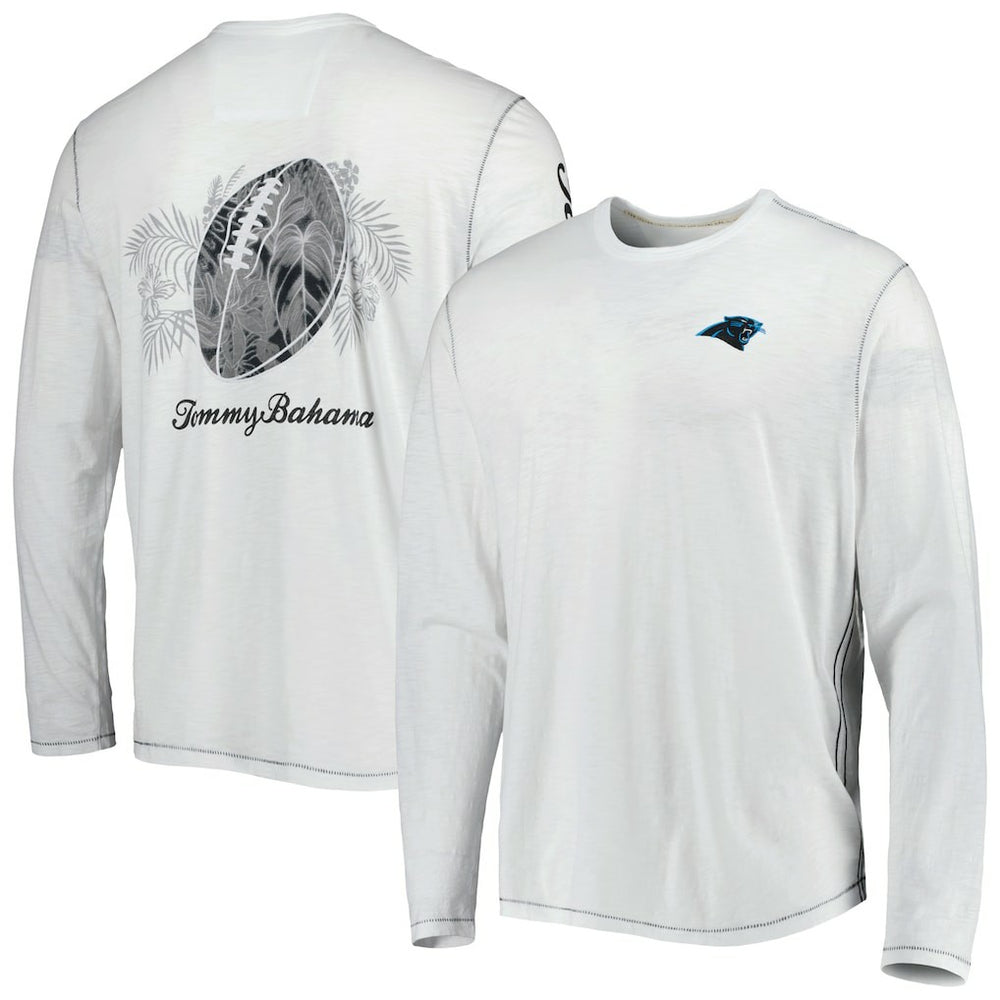 Carolina Panthers Laces Out Billboard Long Sleeve T-Shirt White - Tommy Bahama