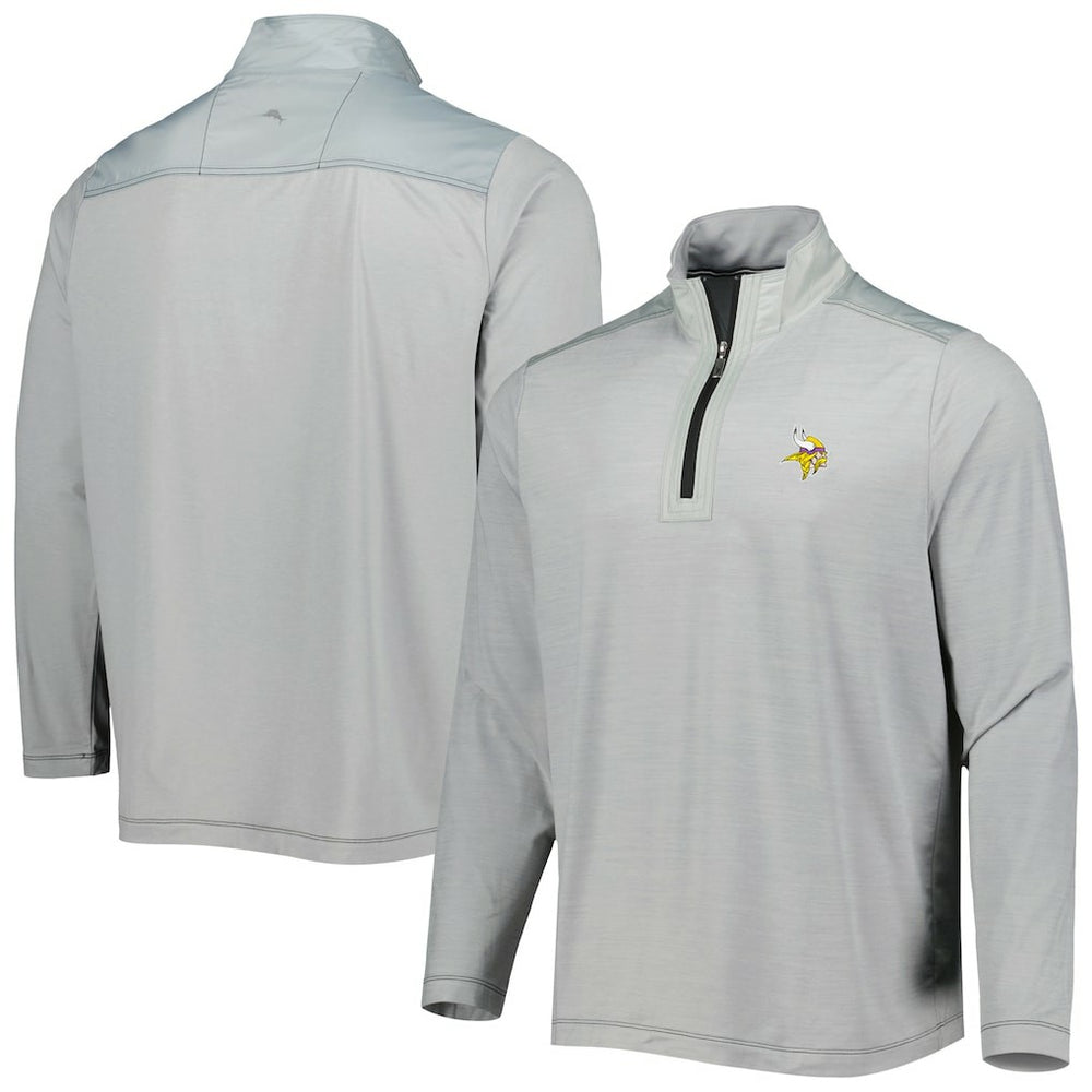 Minnesota Vikings On Deck IslandZone Half-Zip Jacket Gray - Tommy Bahama