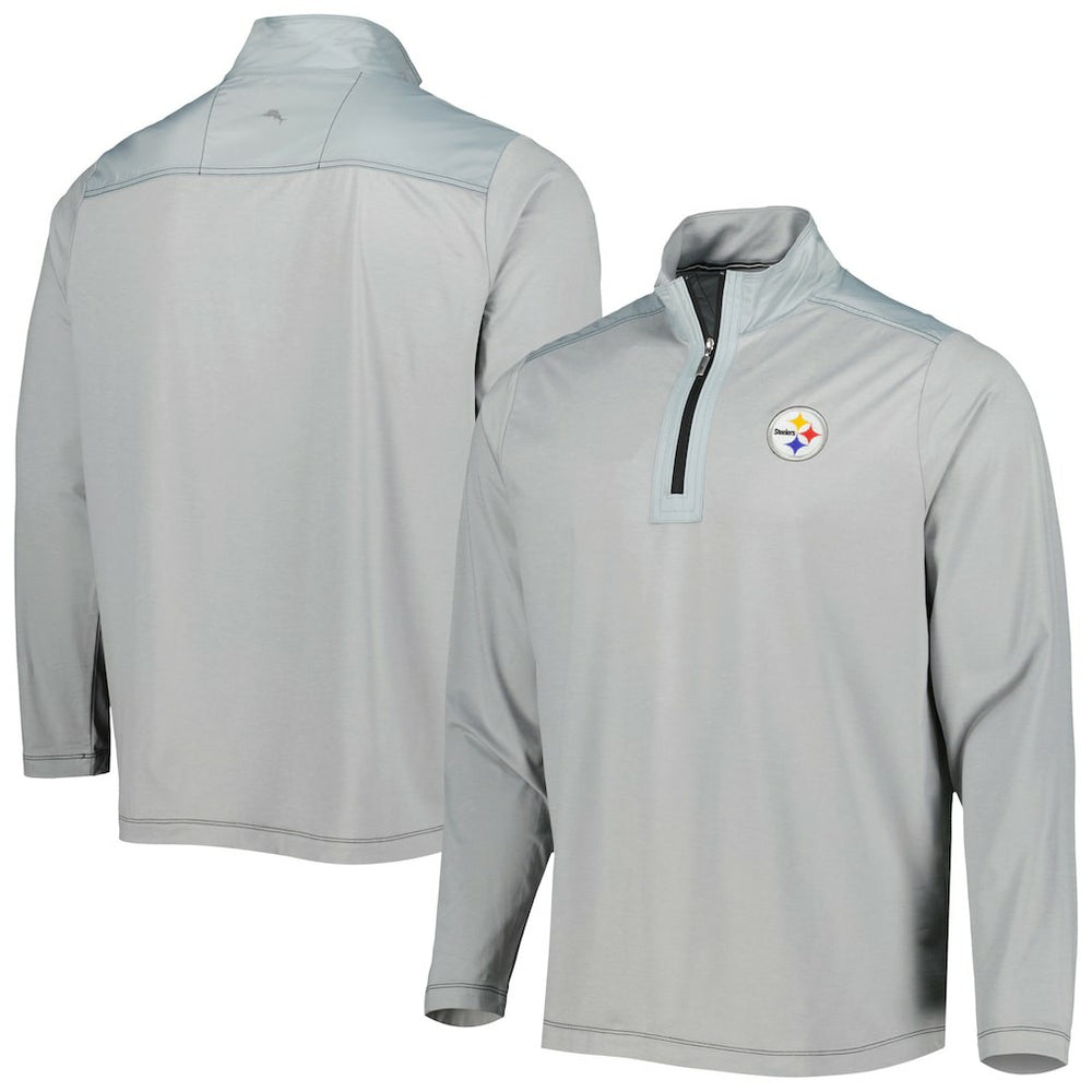 Pittsburgh Steelers On Deck IslandZone Half-Zip Jacket Gray - Tommy Bahama