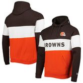 Cleveland Browns New Era Colorblock Current Pullover Hoodie Orange - NFL