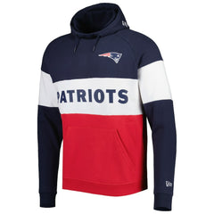 New England Patriots New Era Colorblock Current Pullover Hoodie Red - NFL