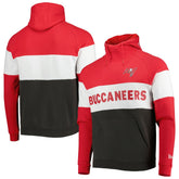Tampa Bay Buccaneers New Era Colorblock Current Pullover Hoodie Heather Charcoal/Red - NFL
