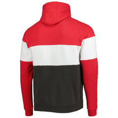 Tampa Bay Buccaneers New Era Colorblock Current Pullover Hoodie Heather Charcoal/Red - NFL