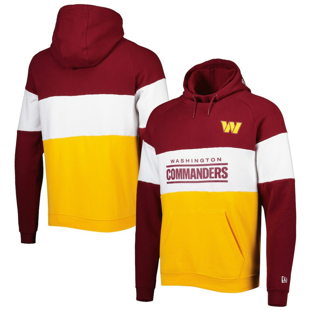 Washington Commanders New Era Colorblock Current Pullover Hoodie Gold - NFL