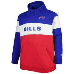 Buffalo Bills New Era Big & Tall Current Team Colorblock Fleece Raglan Pullover Hoodie Royal/Red - NFL