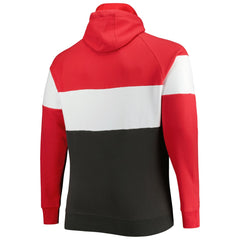 Tampa Bay Buccaneers New Era Big & Tall Current Team Colorblock Fleece Raglan Pullover Hoodie Red/Pewter - NFL