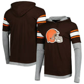 Cleveland Browns New Era Long Sleeve Hoodie T-Shirt Brown - NFL