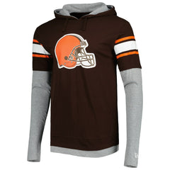 Cleveland Browns New Era Long Sleeve Hoodie T-Shirt Brown - NFL