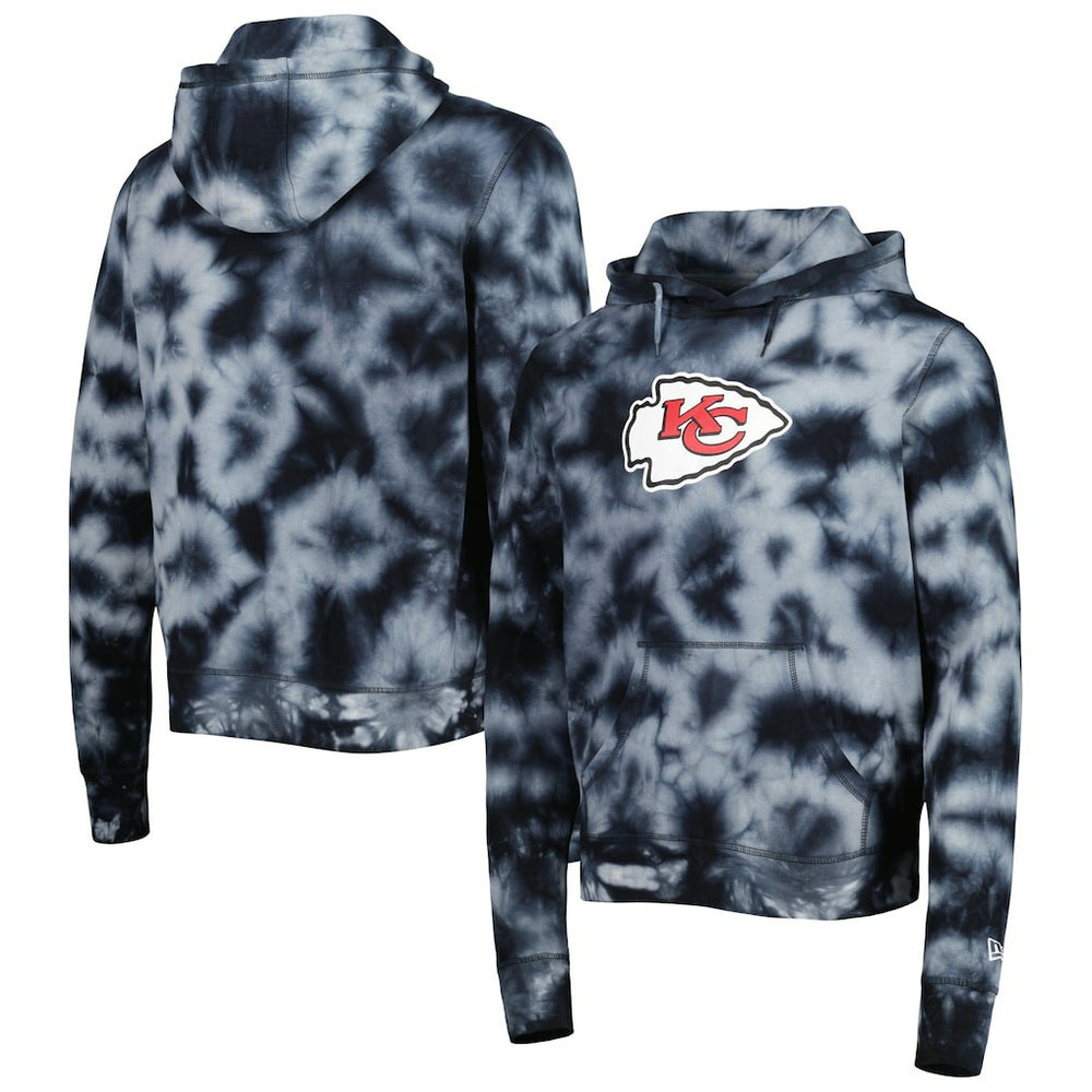 Kansas City Chiefs New Era Team Tie-Dye Pullover Hoodie Black - NFL