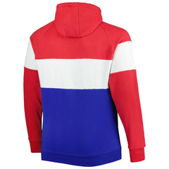 Buffalo Bills New Era Big & Tall Throwback Colorblock Fleece Raglan Pullover Hoodie Red/Royal - NFL