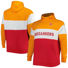 Tampa Bay Buccaneers New Era Big & Tall Throwback Colorblock Fleece Raglan Pullover Hoodie Orange/Red - NFL