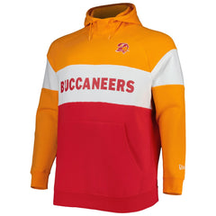 Tampa Bay Buccaneers New Era Big & Tall Throwback Colorblock Fleece Raglan Pullover Hoodie Orange/Red - NFL