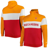Tampa Bay Buccaneers New Era Big & Tall Throwback Colorblock Raglan Pullover Hoodie Red - NFL