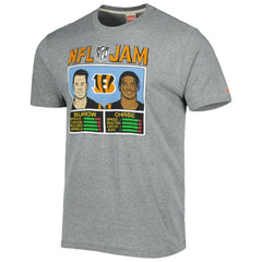 Ja'Marr Chase & Joe Burrow Cincinnati Bengals Homage Unisex NFL Jam Tri-Blend T-Shirt Heather Gray - NFL