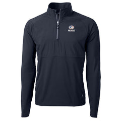 Green Bay Packers Cutter & Buck Adapt Eco Knit Hybrid Recycled Quarter-Zip Pullover Top Navy - NFL