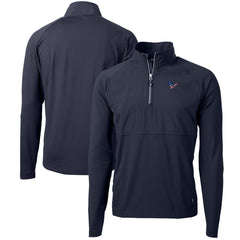 Houston Texans Cutter & Buck Adapt Eco Knit Hybrid Recycled Quarter-Zip Pullover Top Navy - NFL