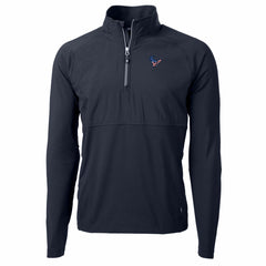 Houston Texans Cutter & Buck Adapt Eco Knit Hybrid Recycled Quarter-Zip Pullover Top Navy - NFL