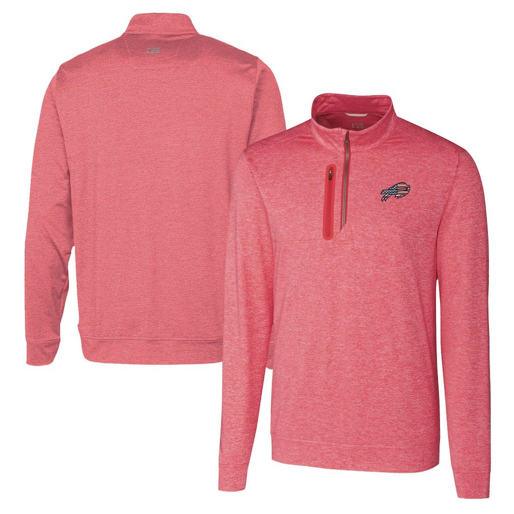 Buffalo Bills Cutter & Buck Americana Stealth Quarter-Zip Pullover Top Red - NFL