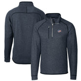 Kansas City Chiefs Cutter & Buck Big & Tall Mainsail Sweater Knit Half-Zip Pullover Jacket Heathered Navy - NFL