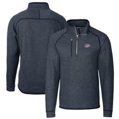 Kansas City Chiefs Cutter & Buck Big & Tall Mainsail Sweater Knit Half-Zip Pullover Jacket Heathered Navy - NFL