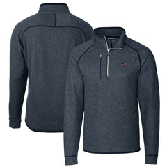 Detroit Lions Cutter & Buck Big & Tall Mainsail Sweater Knit Half-Zip Pullover Jacket Heathered Navy - NFL