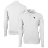 Detroit Lions Cutter & Buck Big & Tall Virtue Eco Pique Recycled Quarter-Zip Jacket White - NFL