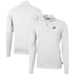 Detroit Lions Cutter & Buck Big & Tall Virtue Eco Pique Recycled Quarter-Zip Jacket White - NFL