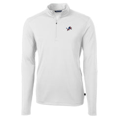 Detroit Lions Cutter & Buck Big & Tall Virtue Eco Pique Recycled Quarter-Zip Jacket White - NFL