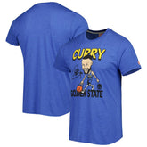 NBA - Stephen Curry Golden State Warriors Homage Player Caricature Tri-Blend T-Shirt - Royal
