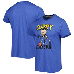 NBA - Stephen Curry Golden State Warriors Homage Player Caricature Tri-Blend T-Shirt - Royal