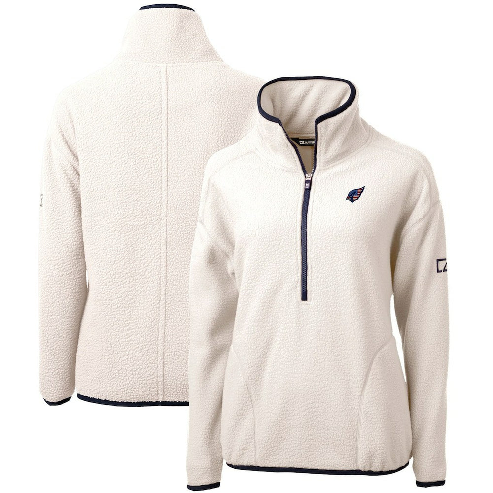 Arizona Cardinals Cutter & Buck Women's Americana Cascade Eco Sherpa Fleece Half-Zip Pullover Jacket Cream - NFL