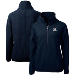 Green Bay Packers Cutter & Buck Women's Americana Cascade Eco Sherpa Fleece Half-Zip Pullover Jacket Navy - NFL