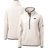 Baltimore Ravens Cutter & Buck Women's Americana Cascade Eco Sherpa Fleece Half-Zip Pullover Jacket Cream - NFL