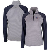 New York Giants Cutter & Buck Women's Forge Tonal Half-Zip Top Navy - NFL