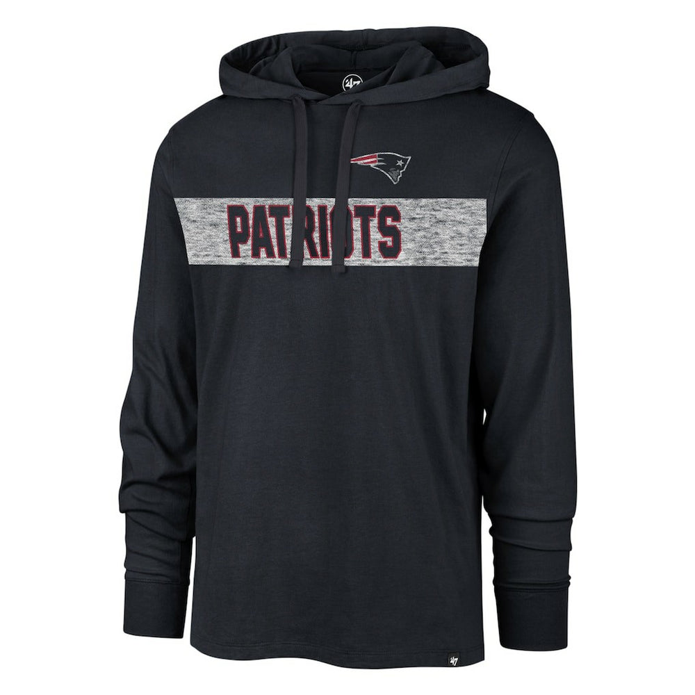 New England Patriots '47 Field Franklin Hooded Long Sleeve T-Shirt Navy - 47 brand